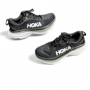 Hoka Black and White Athletic Running Shoes